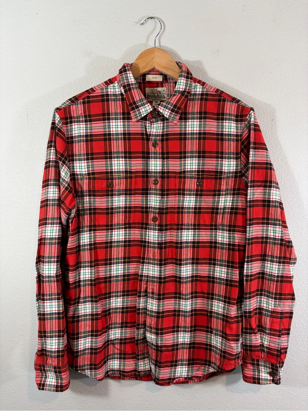 J. Crew Mid Weight Red Plaid Button-Up Flannel Shirt